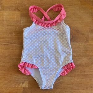 Penelope Mack Pink Ruffle One-Piece Swimsuit Bathing Suit